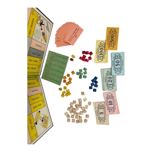 Finance Board Game Parker Brothers 1930s Replacement Pieces Cards Money **READ** - Picture 8 of 11